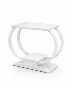Art Deco Style Off-White High-Gloss Lacquer Console Hall Table, 20th Century