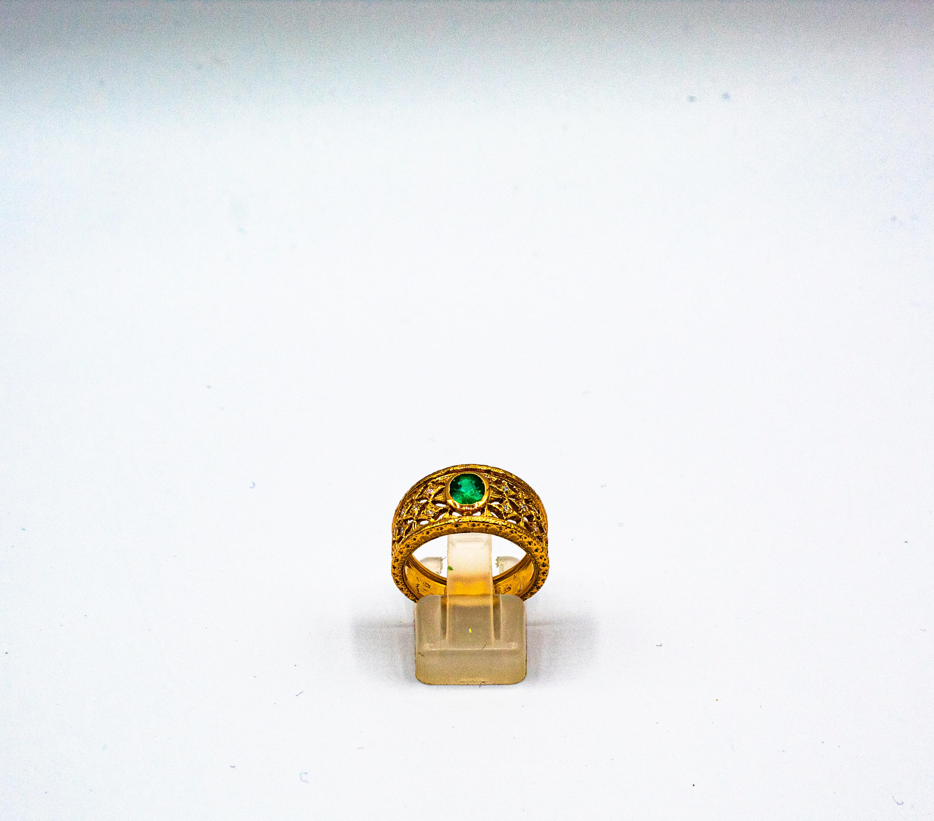 This Ring is made of 14K Yellow Gold.
This Ring has 0.15 Carats of White Brilliant Cut Diamonds.
This Ring has a 0.50 Carats Natural Zambia Oval Cut Emerald.
This Ring is inspired by Art Deco.

Size ITA: 13 USA: 6 1/2

We're a workshop so every