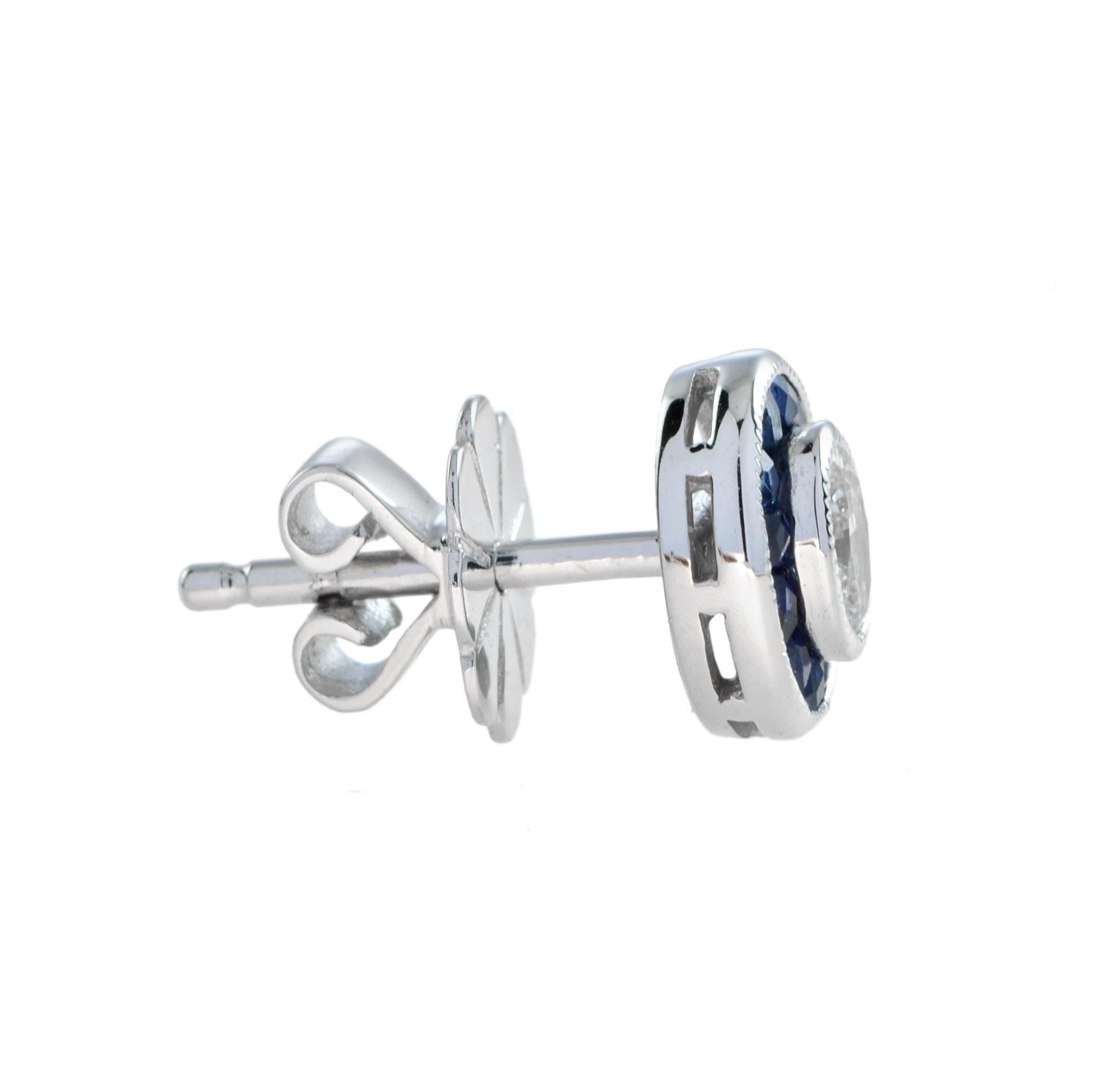 ¡Estos pendientes Art-Deco son totalmente espectaculares! El vibrante zafiro azul es una talla especial para rodear el excelente diamante central de talla ovalada, que está en un fino bisel con detalle milgrain.
Información
Estilo: Art Deco
Anchura: