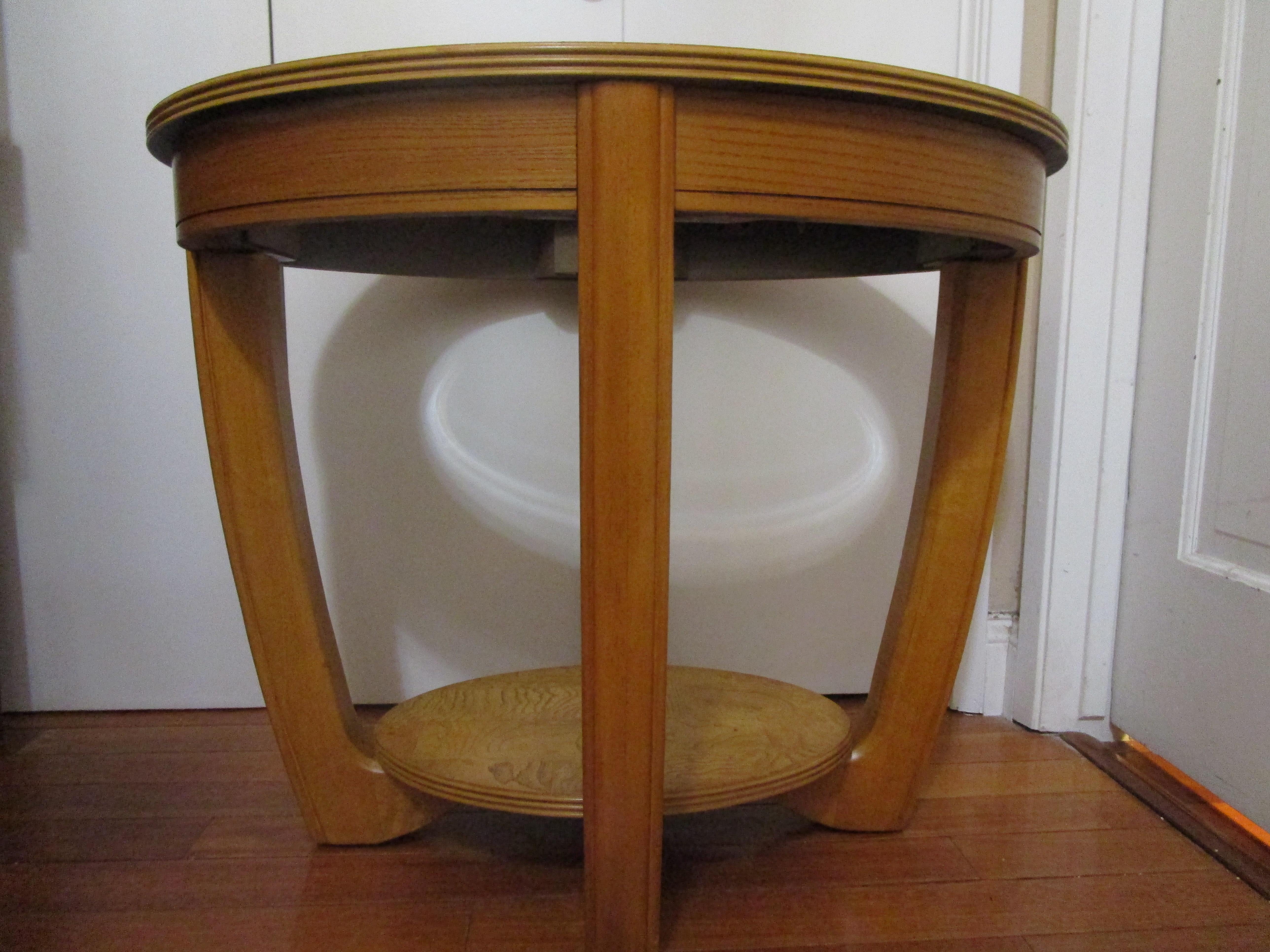 20th Century  Art Deco Style Oval Elm Coffee Table For Sale