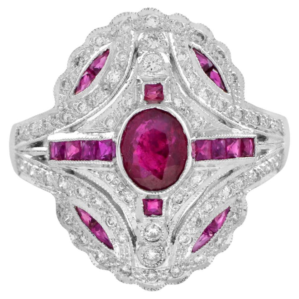 Customizable Ruby Diamond Cocktail Ring For Sale at 1stDibs