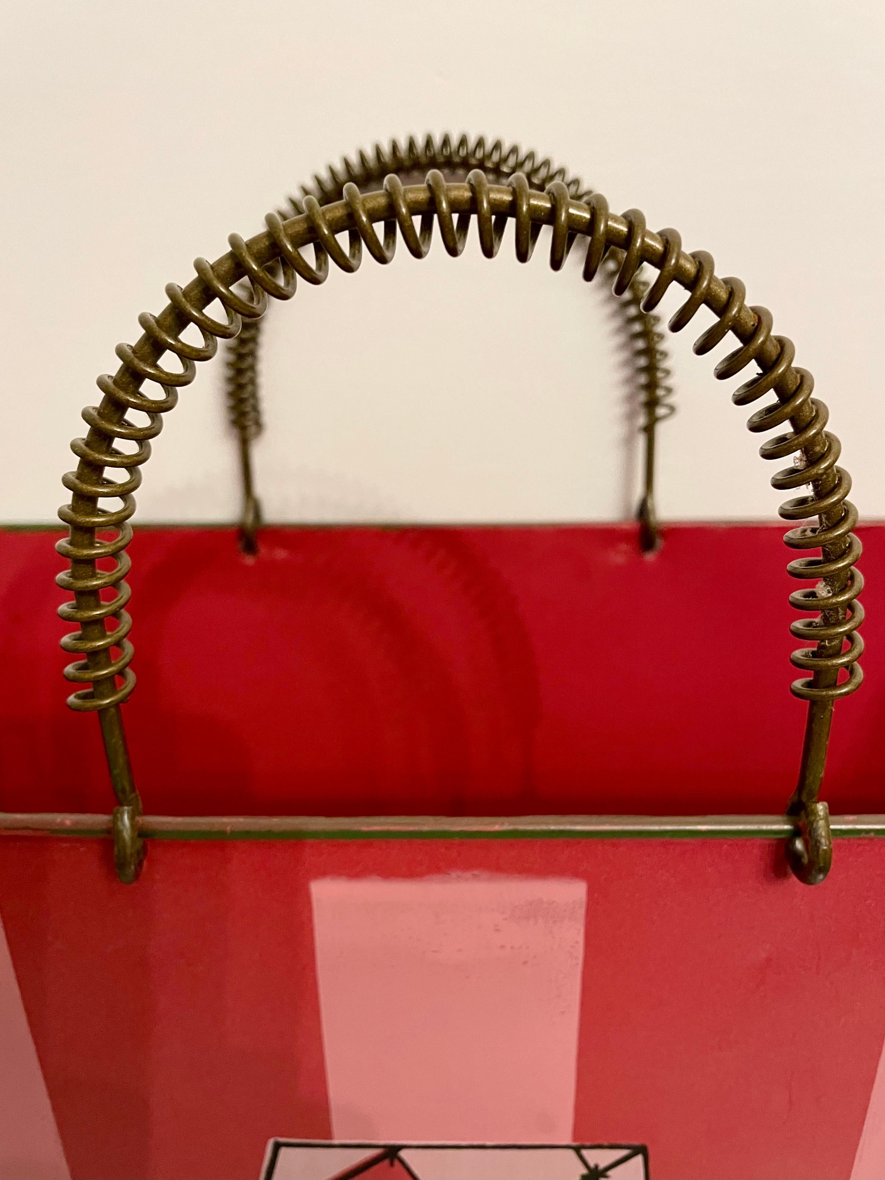 Porte-parapluies ou poubelle en forme de sac à provisions de style Art déco.  Mesure 15
