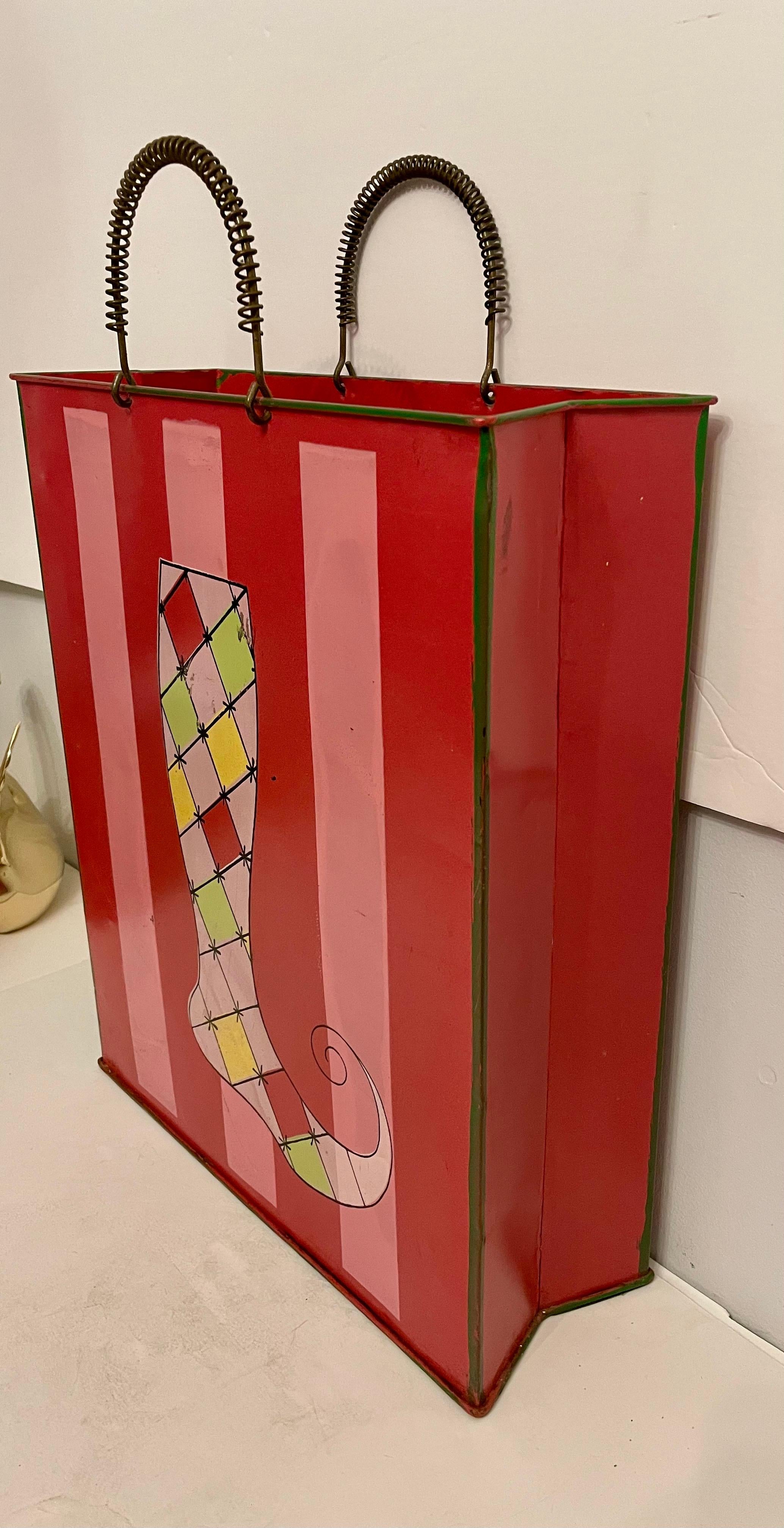 Sac à provisions peint de style Art Déco, en forme d'Umbrella Stand Bon état - En vente à New York, NY