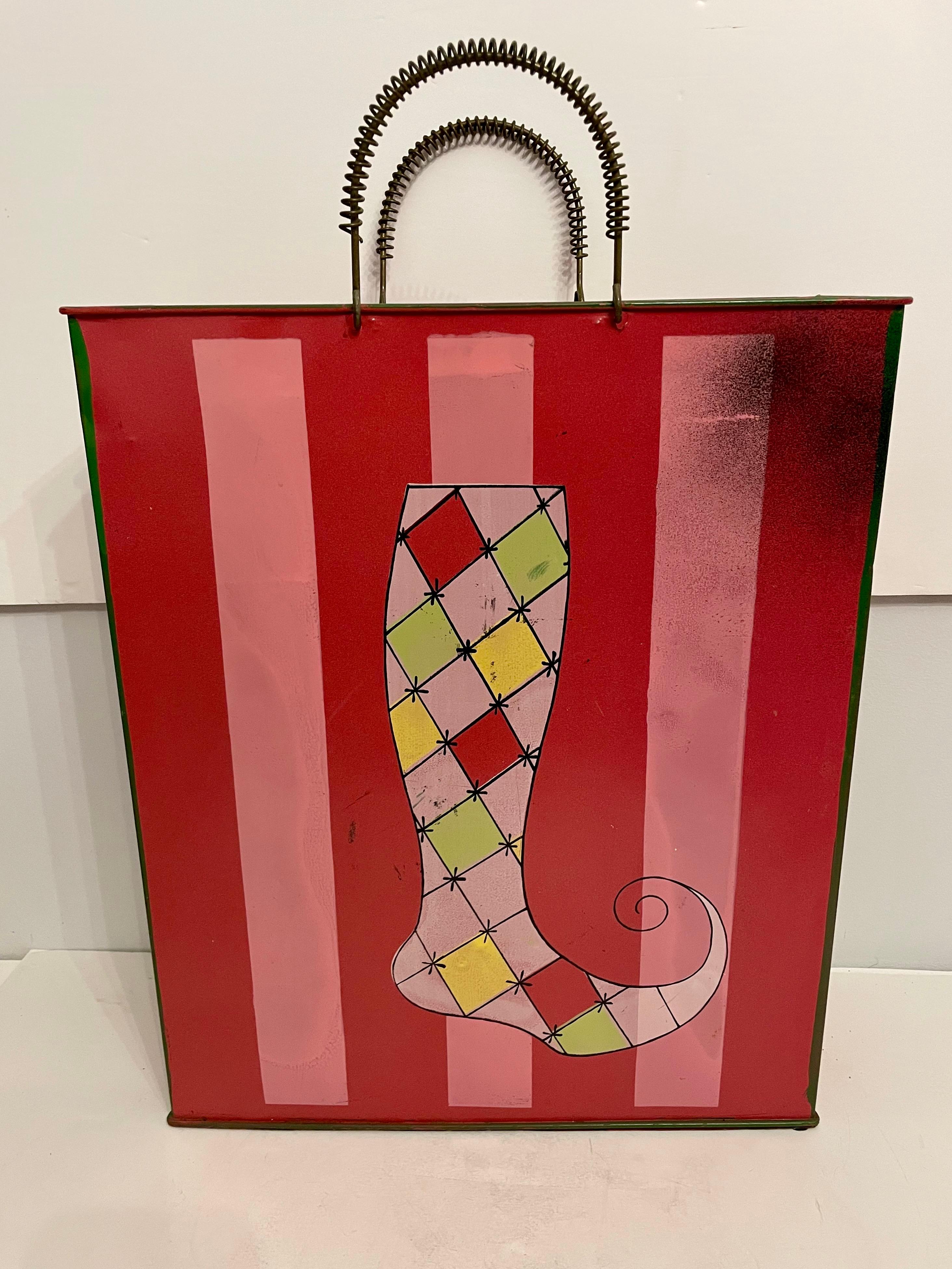 Acier Sac à provisions peint de style Art Déco, en forme d'Umbrella Stand en vente