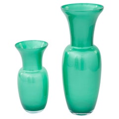 Art Deco Style Pair Murano Glass Decorative Vase