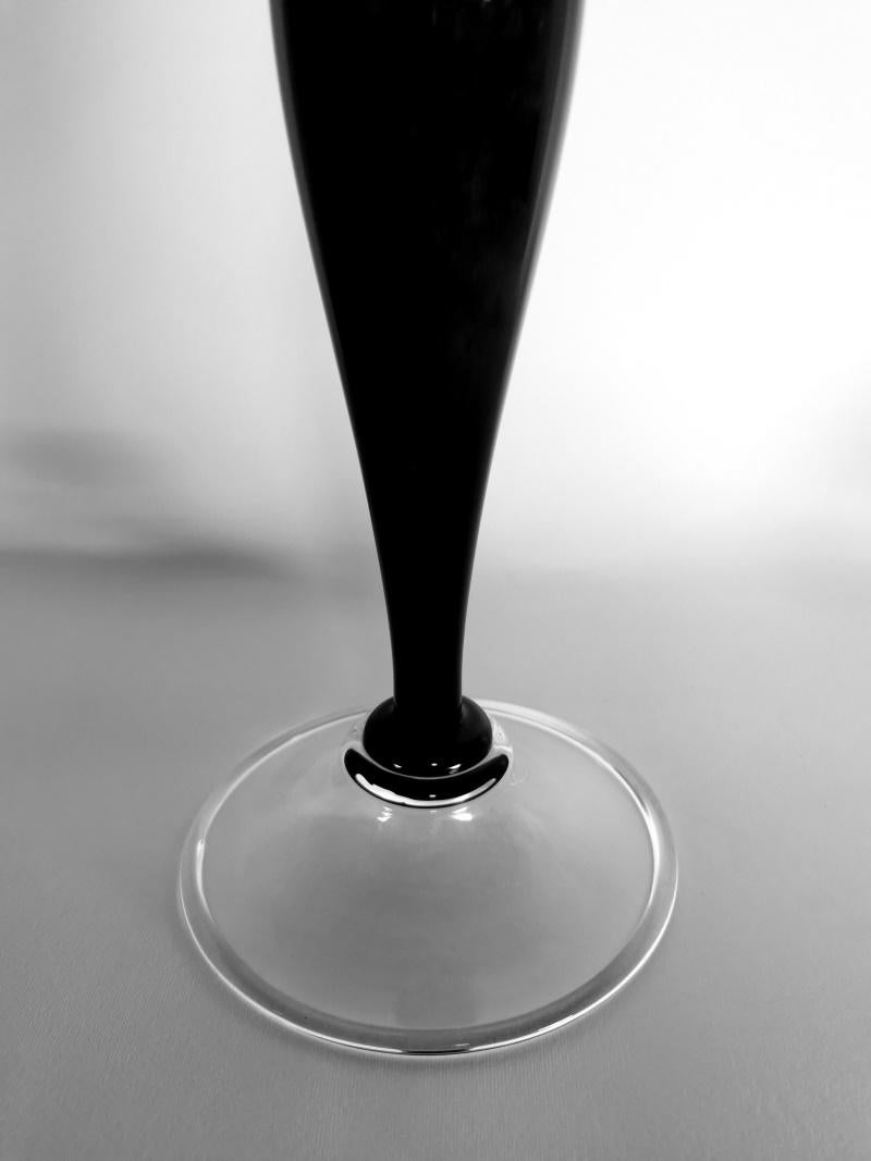 Paire de chandeliers italiens en cristal noir de style Art Déco en vente 5