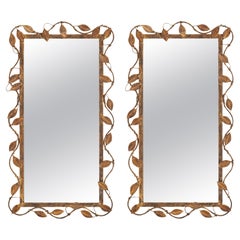 Art Deco Style Pair Of Gilded Iron Mirrors Art Deco Style Pair Of Gilded Iron Mirrors