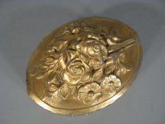 Boîte à bijoux en acier patiné de style Art déco avec motif de bouquets floraux - 1Y118