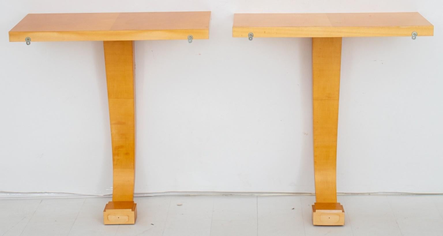 Art Deco Style Pearwood  Consoles, Pair For Sale 3