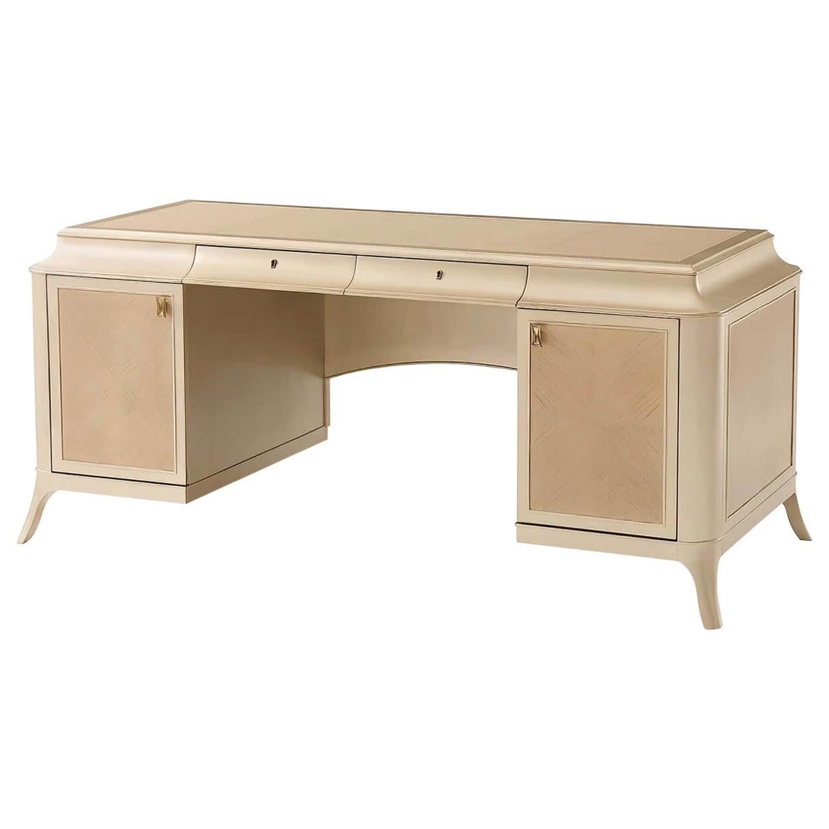 Art Deco Style Pedestal Desk