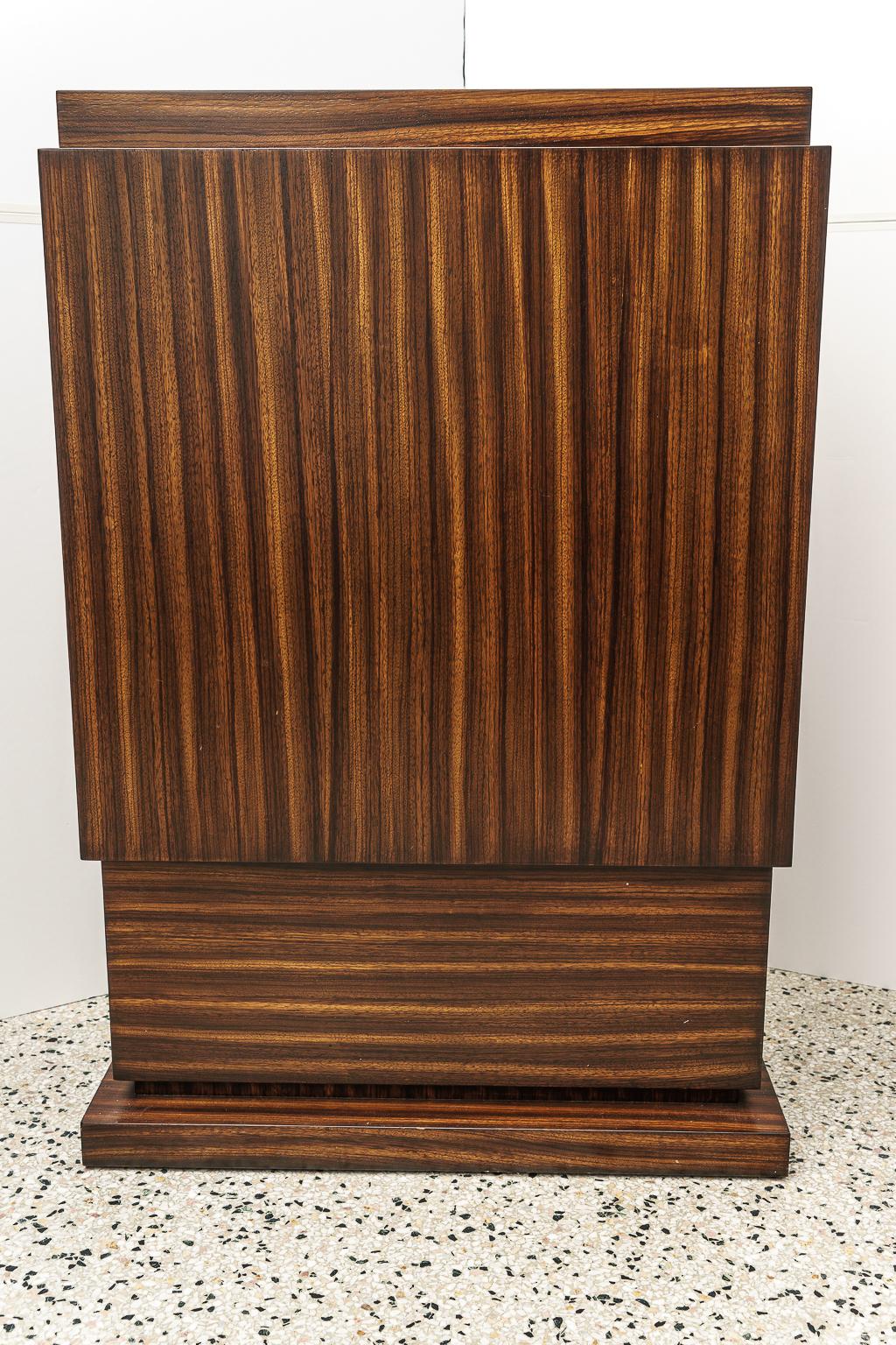 Art Deco Style Pedestal Zebrano Wood 1