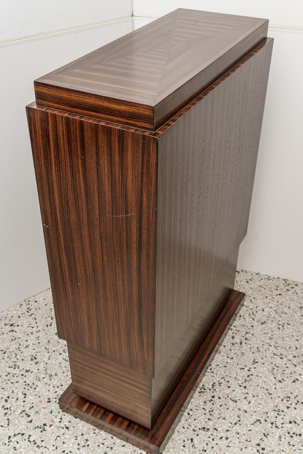 Art Deco Style Pedestal Zebrano Wood 3
