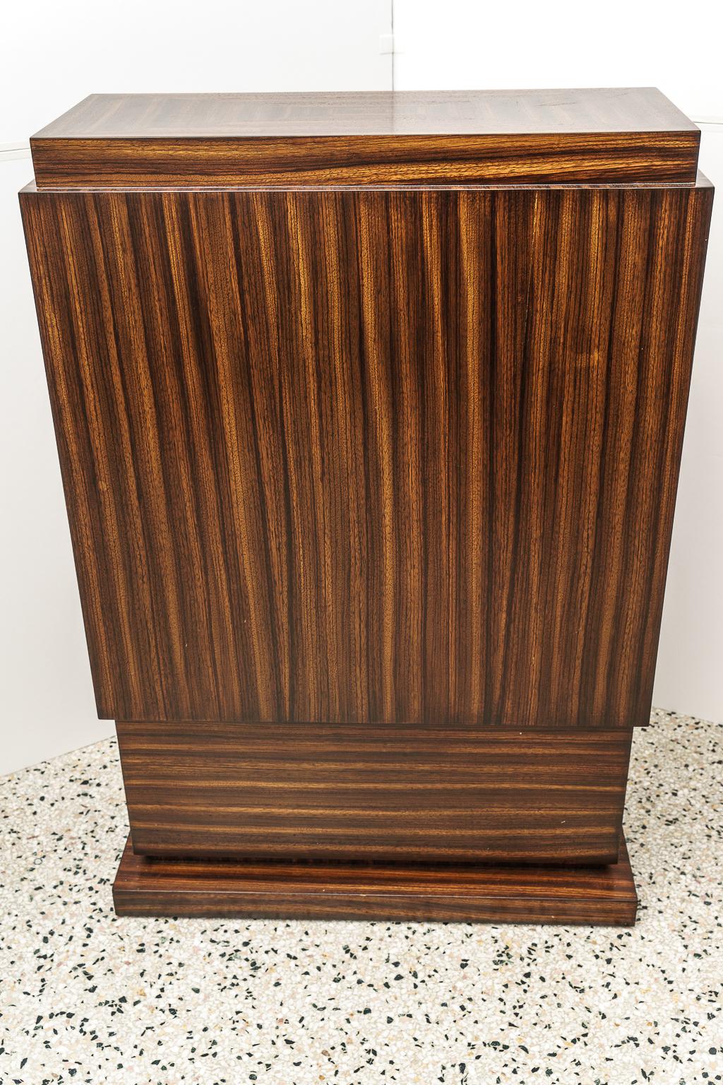 Art Deco Style Pedestal Zebrano Wood 5