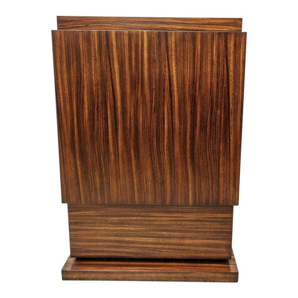 Art Deco Style Pedestal Zebrano Wood