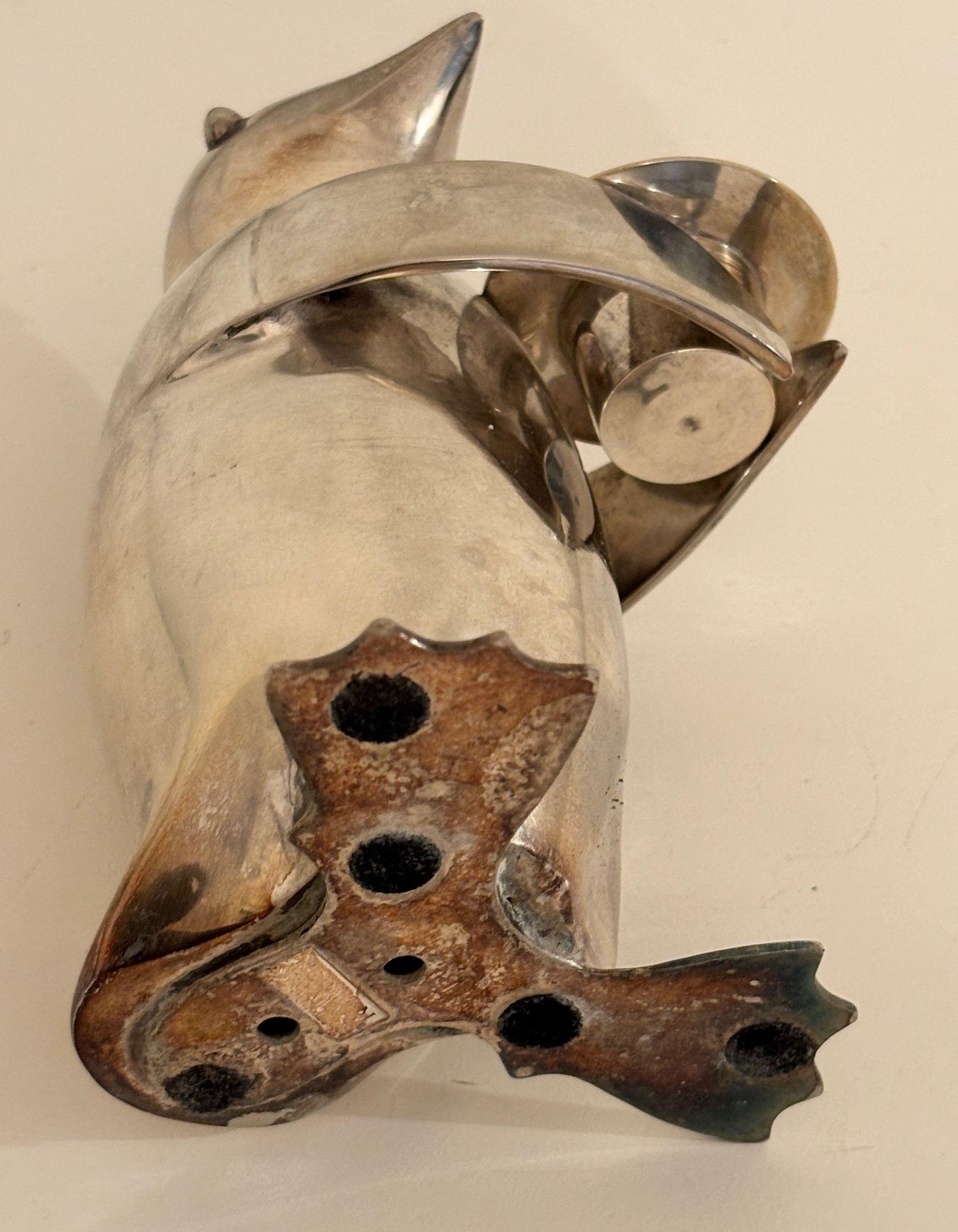 Art Deco Stil Pinguin Chrom Metall Briefbeschwerer Regal Dekor im Angebot 6