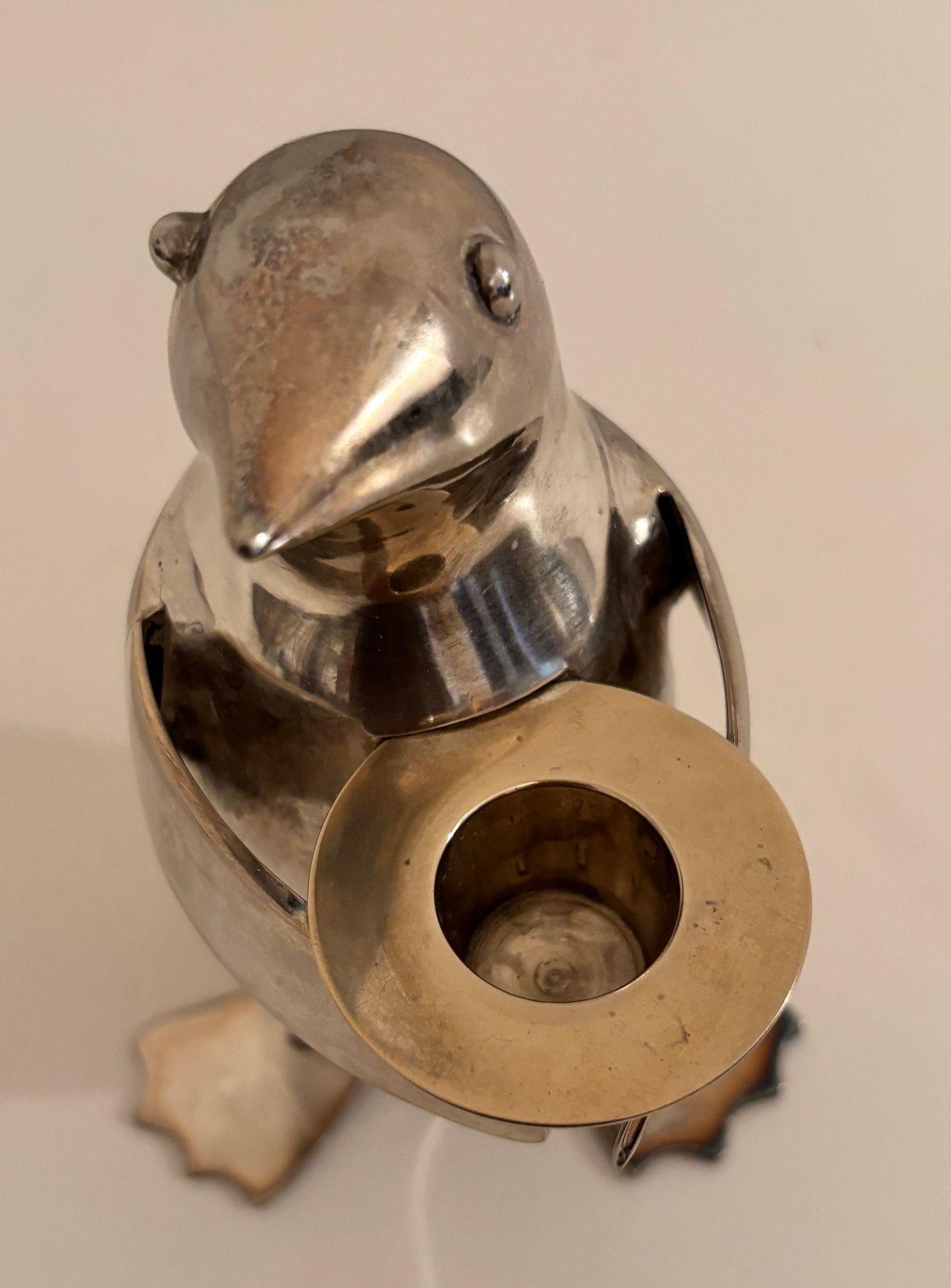 Art Deco Stil Pinguin Chrom Metall Briefbeschwerer Regal Dekor (Art déco) im Angebot