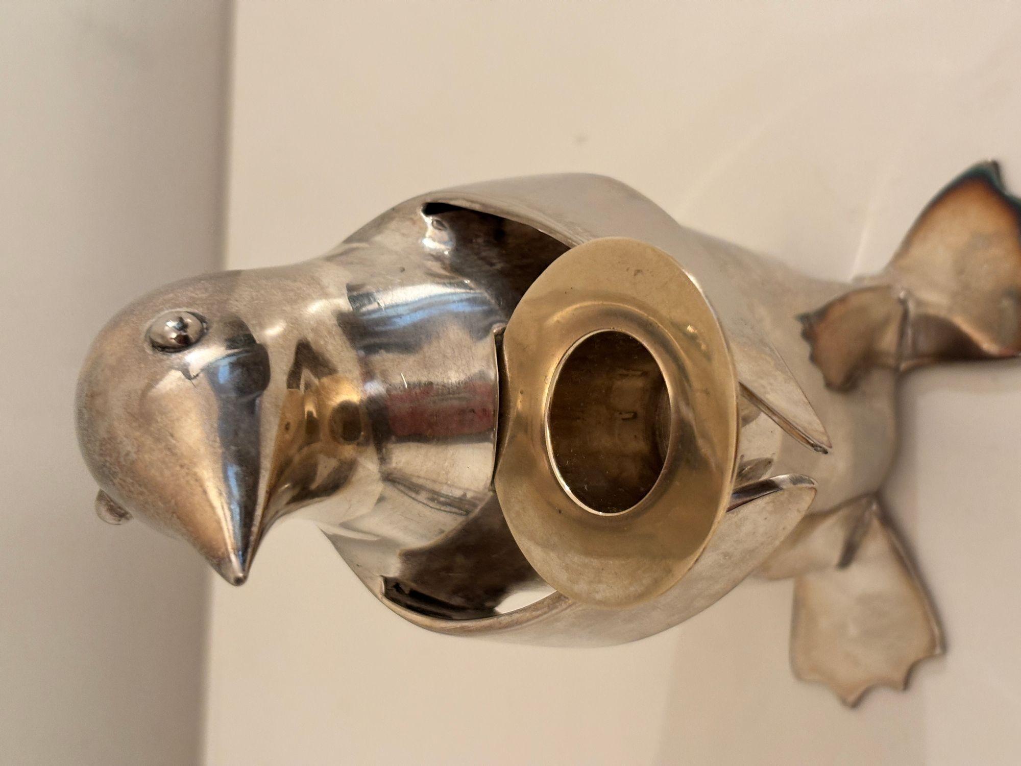 Art Deco Stil Pinguin Chrom Metall Briefbeschwerer Regal Dekor im Angebot 2