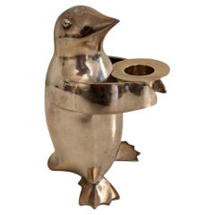 Art Deco Style Penguin Chrome Metal Paperweight Shelf Decor