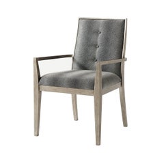 Art Deco Style Pewter Dining Armchairs