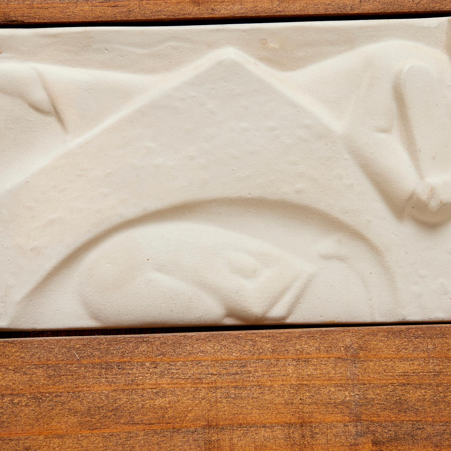 American Art Deco-Style Plaster Relief Sculpture In Wood Panel - George Manuel Aarons For Sale