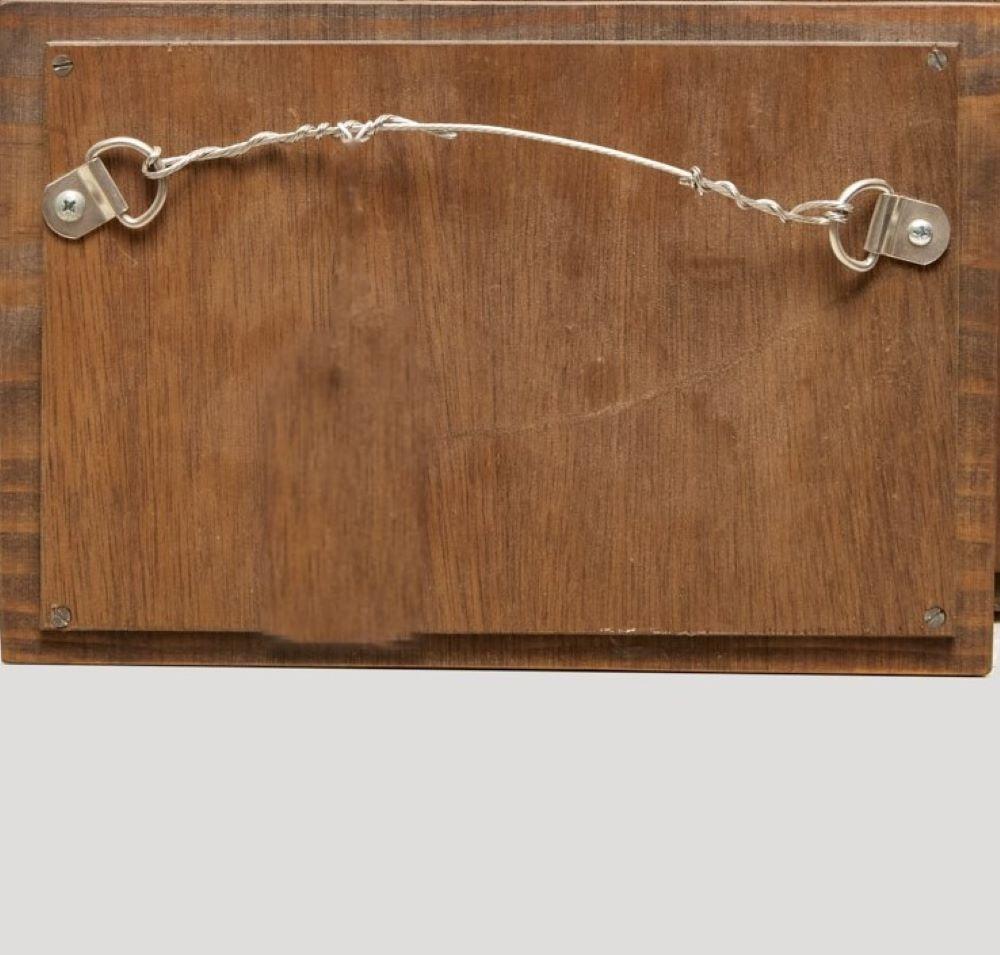 Hand-Crafted Art Deco-Style Plaster Relief Sculpture In Wood Panel - George Manuel Aarons For Sale