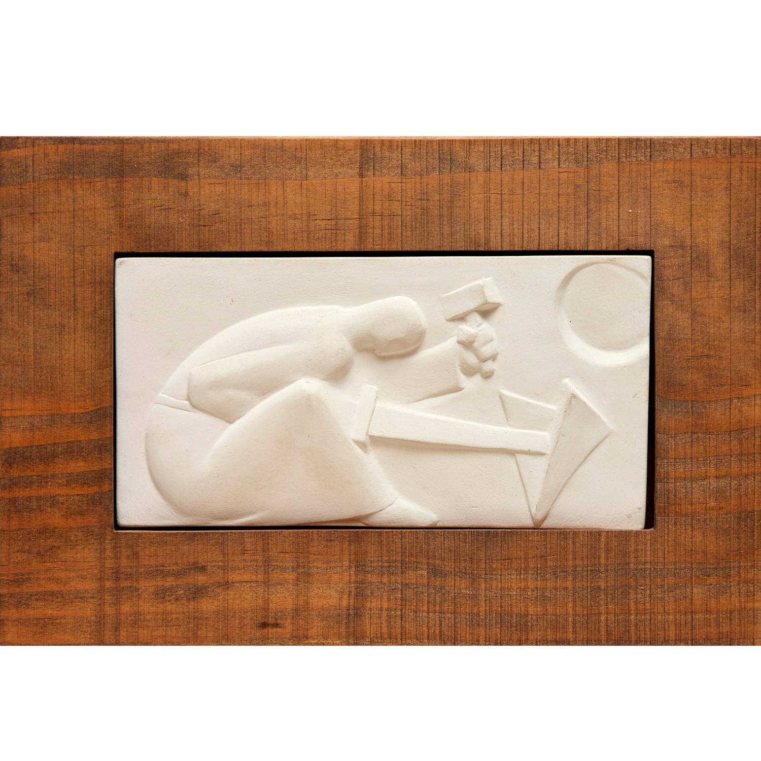 Escultura en relieve de escayola estilo Art Déco PAZ - George Manuel Aarons Hecho a mano en venta