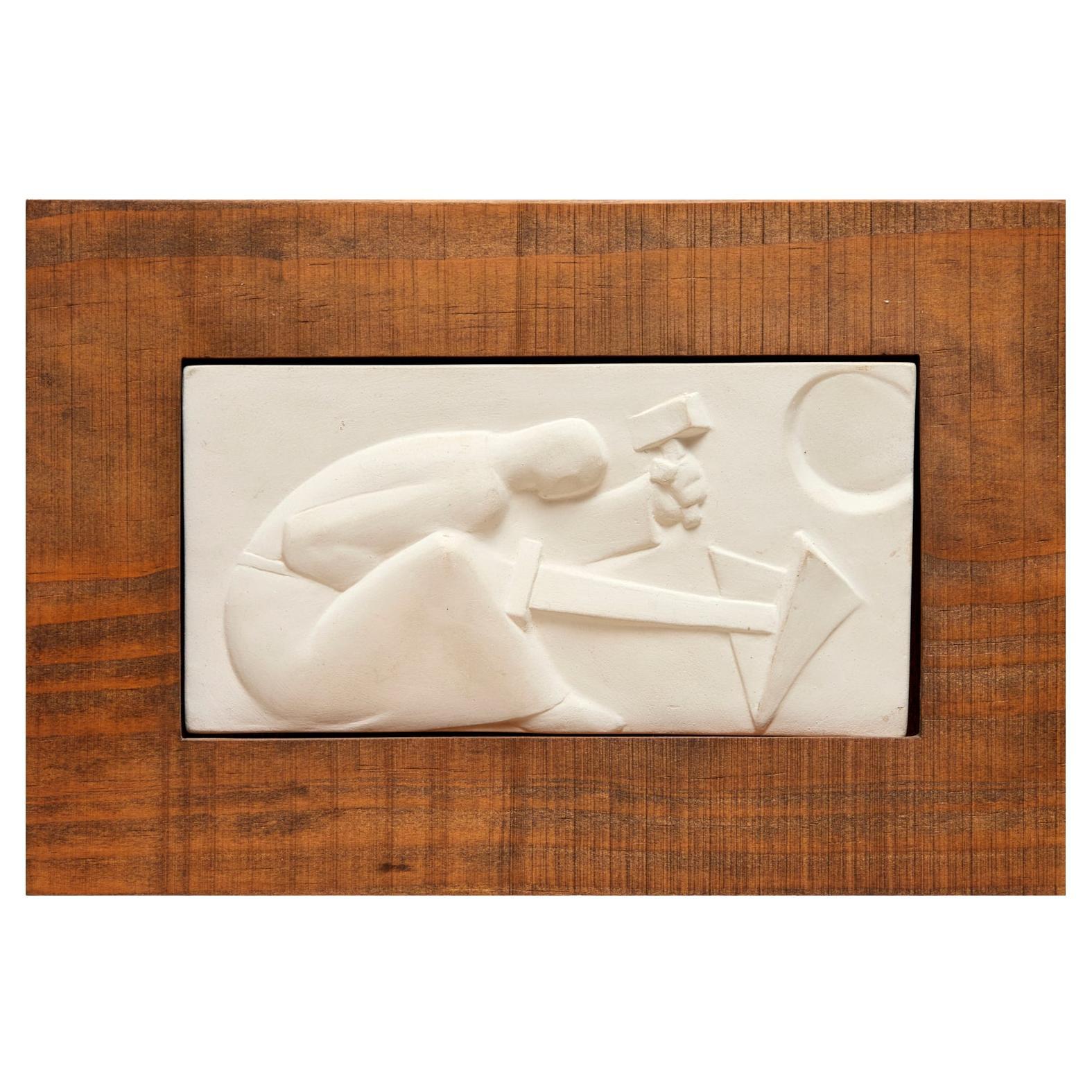 Escultura en relieve de escayola estilo Art Déco PAZ - George Manuel Aarons