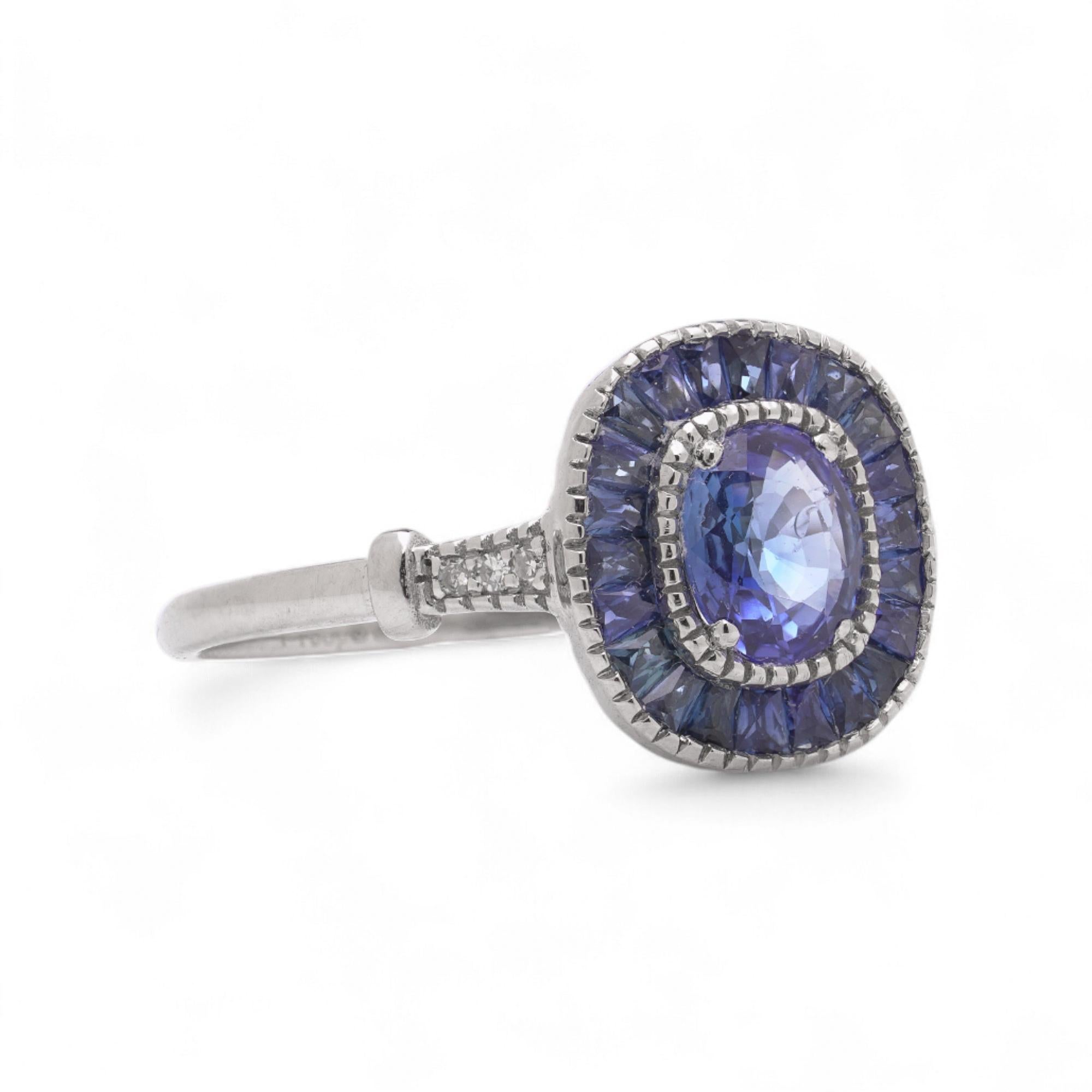 Anello in platino da 0,83 ct. e diamanti in stile Art Deco In condizioni buone in vendita a Braintree, GB