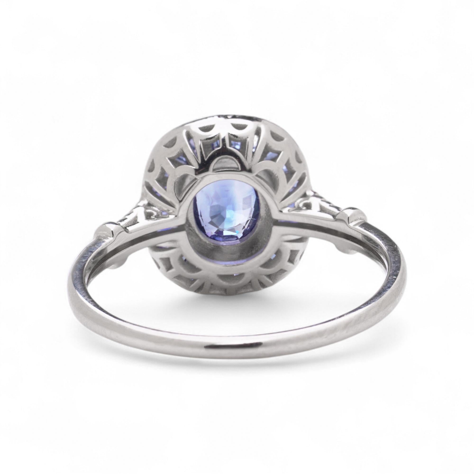 Donna Anello in platino da 0,83 ct. e diamanti in stile Art Deco in vendita