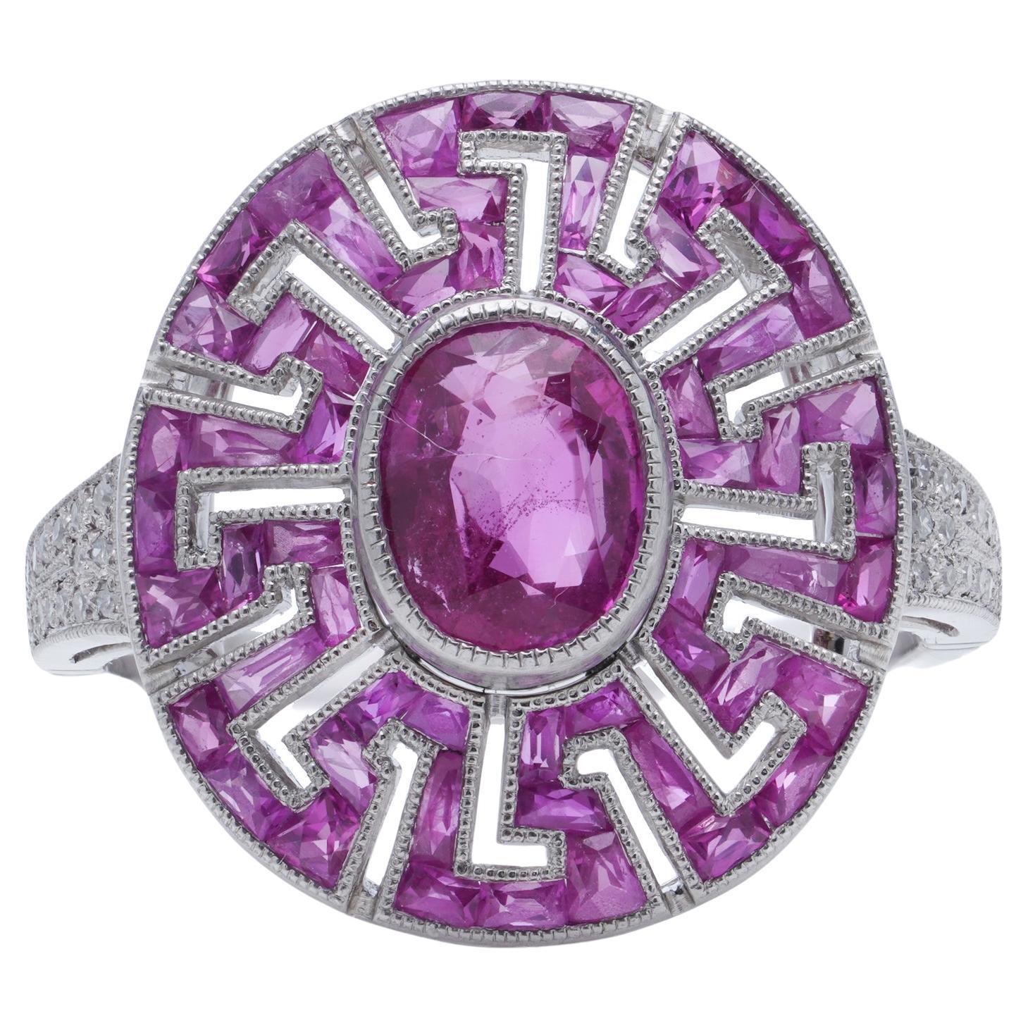 Bague Vintage Art Déco Fantaisie - Taille 54 - Style Rétro Années Folles
