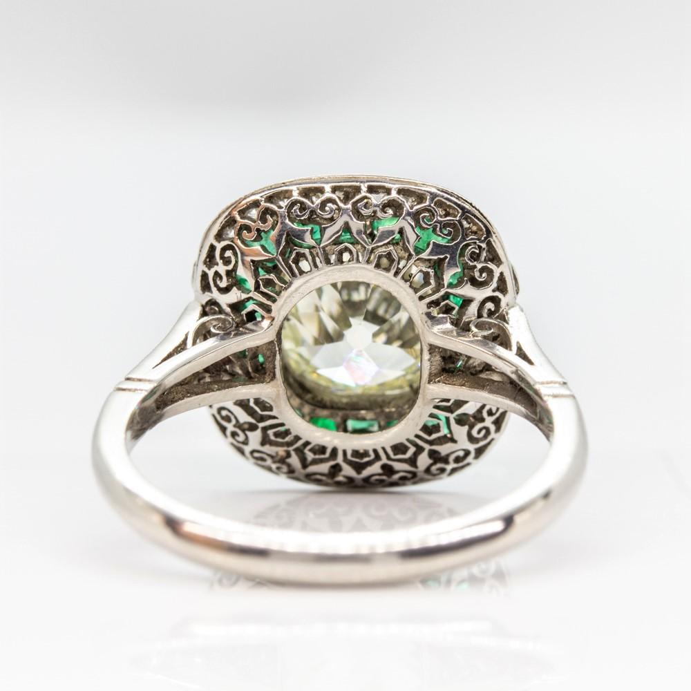 antique diamond and emerald ring