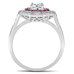 GIA Certified 0.70 Carat Platinum Calibre Cut Ruby Ring Art Deco Style