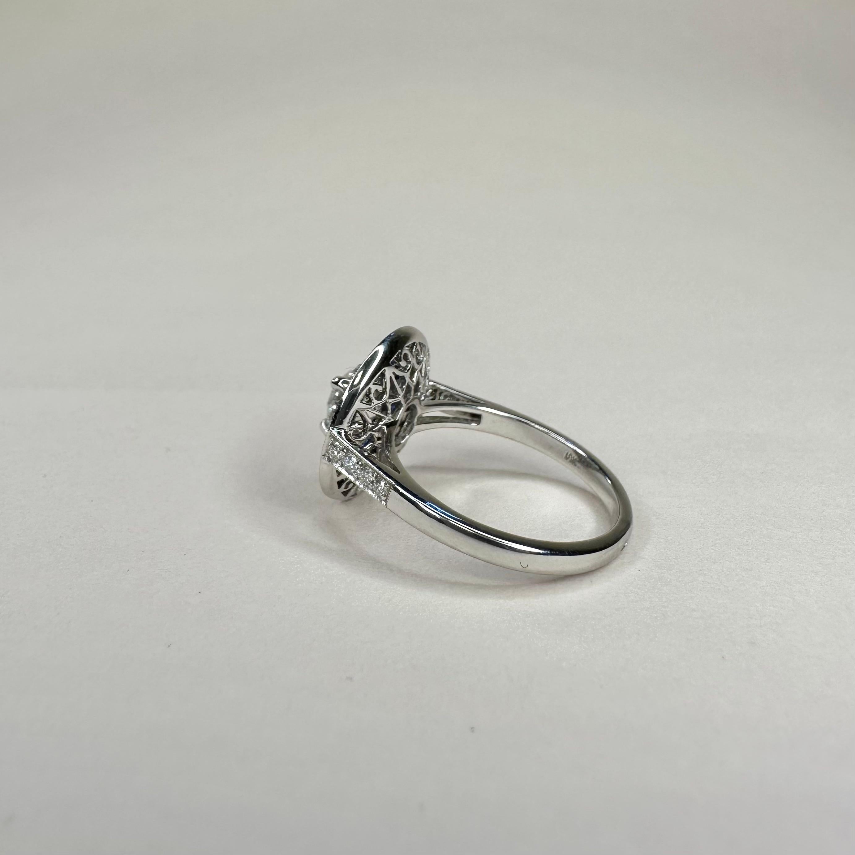 For Sale:  Art Deco Style Platinum Calibre Cut Sapphire Ring With 0.75 Ct Diamond GIA CERT 7