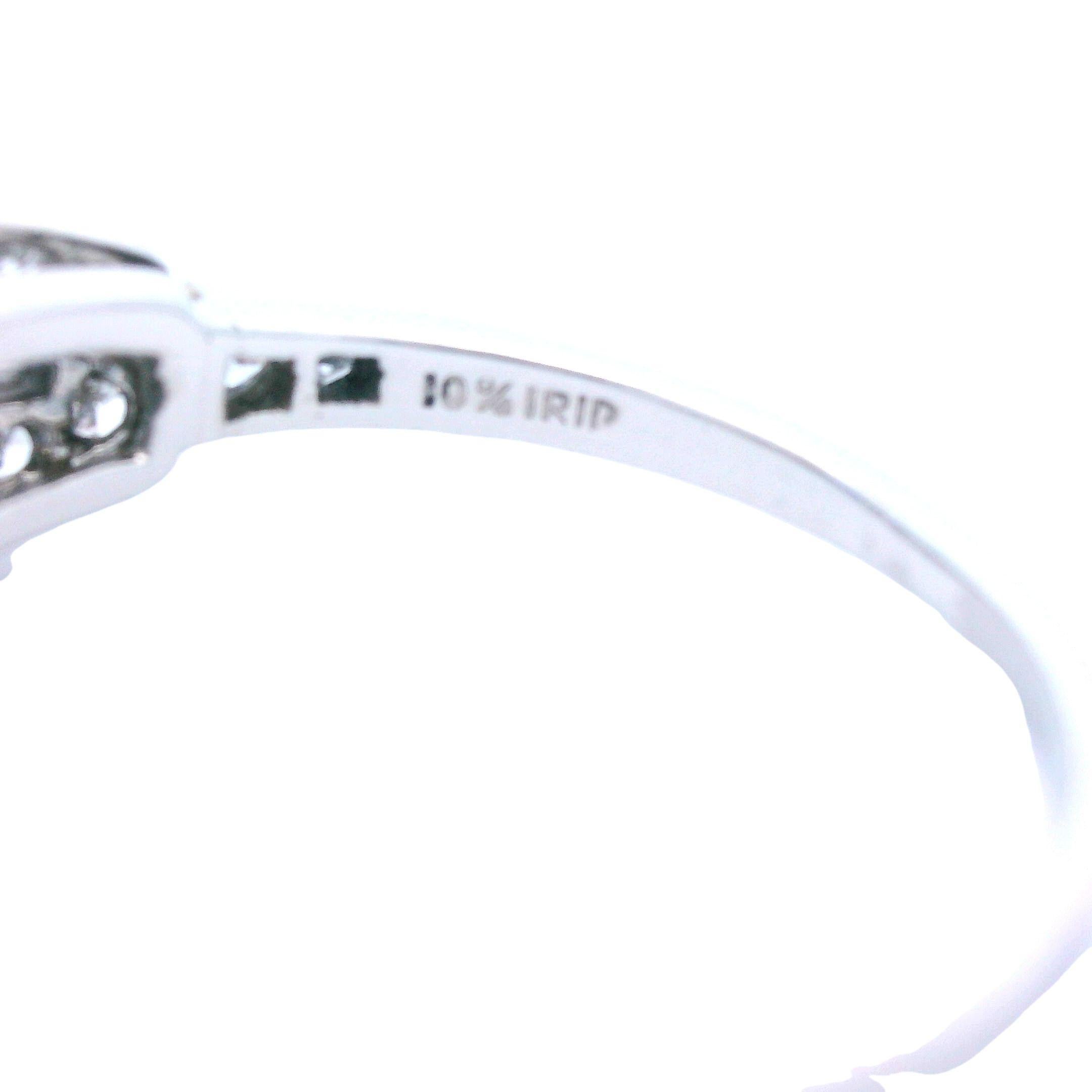 Art Deco Style Platinum Diamond and Heat ONLY Sapphire Ring For Sale 3