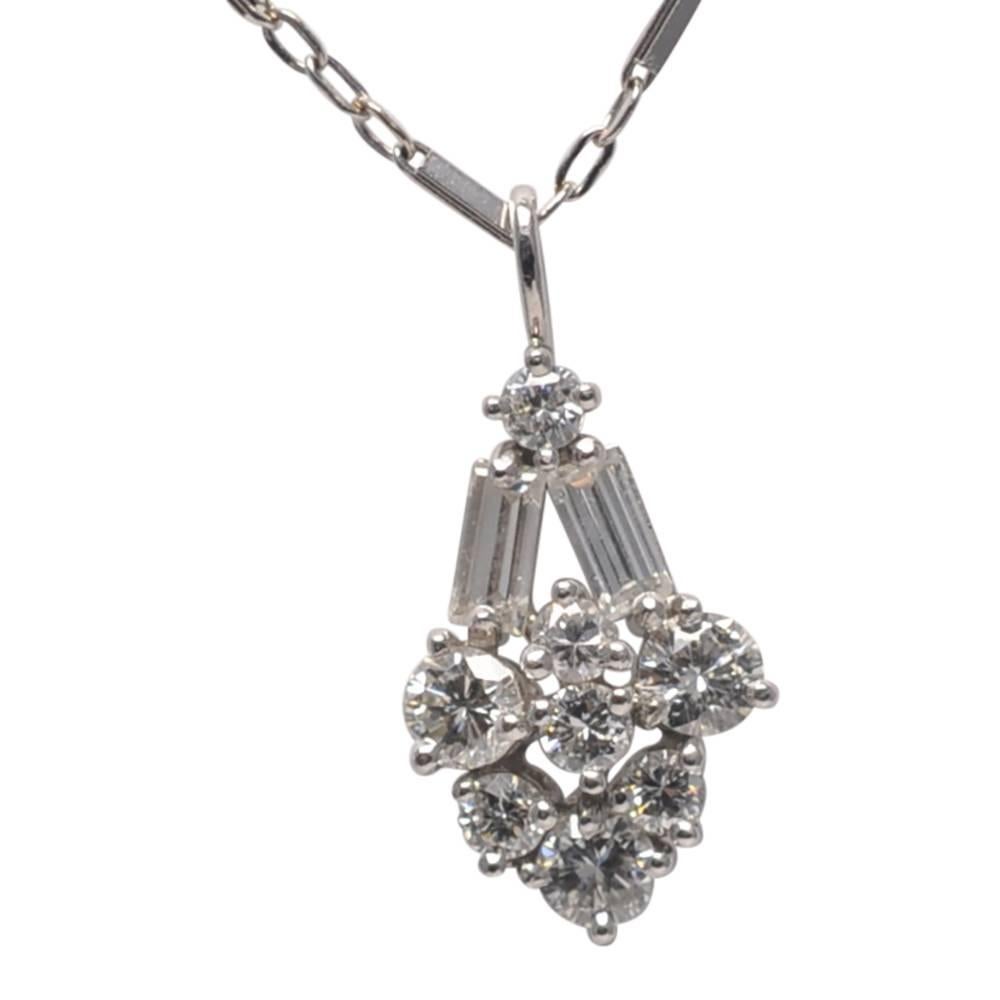Art Deco Style Platinum Diamond Pendant In Excellent Condition For Sale In ALTRINCHAM, GB