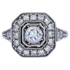 Art Deco style Platinum Ring with Diamonds