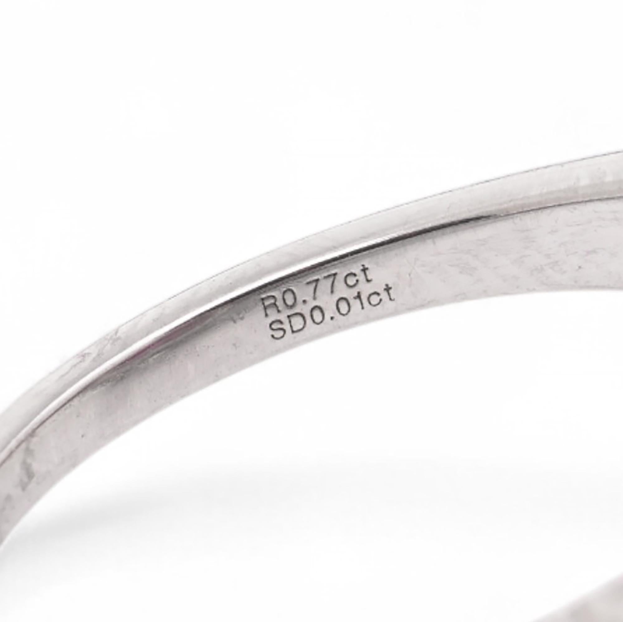 Anello in platino in stile Art Deco con rubino naturale e diamante in vendita 2