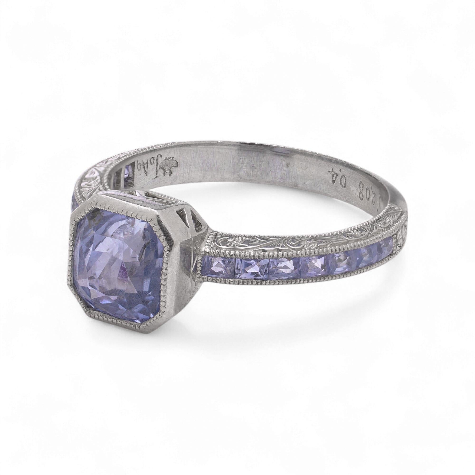 Bague saphir en platine de style Art déco, 2,08 ct. A Stone Pour femmes en vente