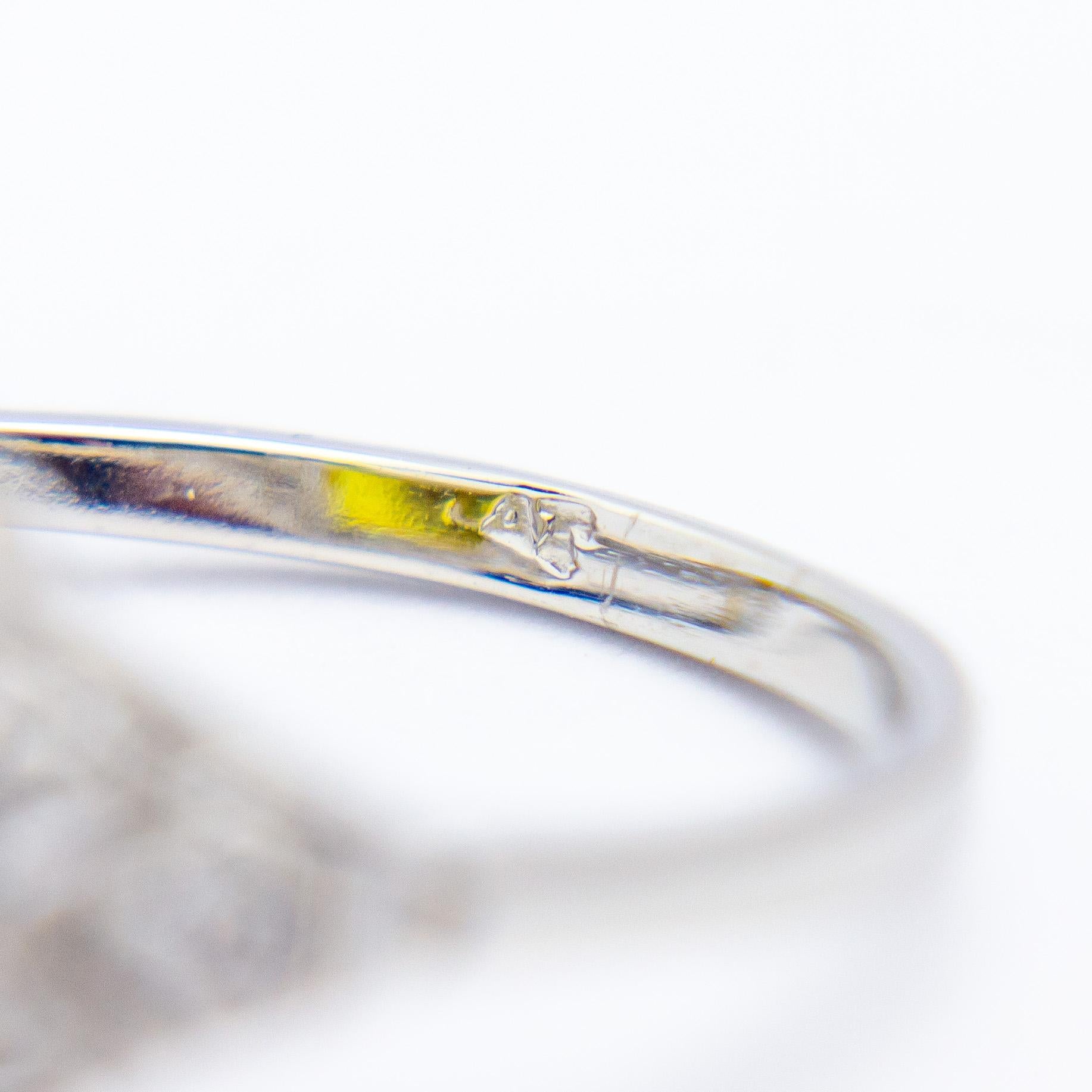 Art Deco Style, Platinum, Yellow Sapphire & Diamond Ring For Sale 2