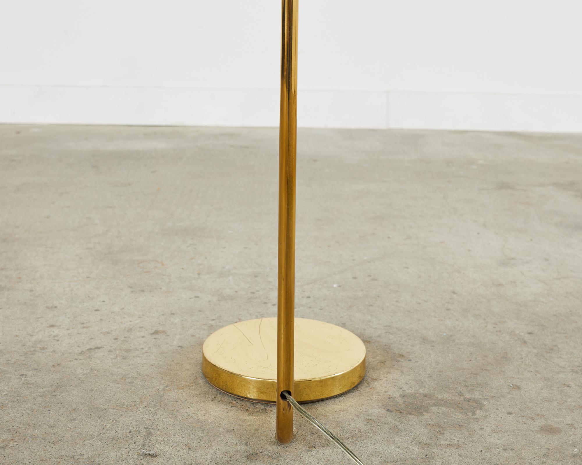 Art Deco Style Polished Brass Task Floor Lamp In Good Condition For Sale In Rio Vista, CA