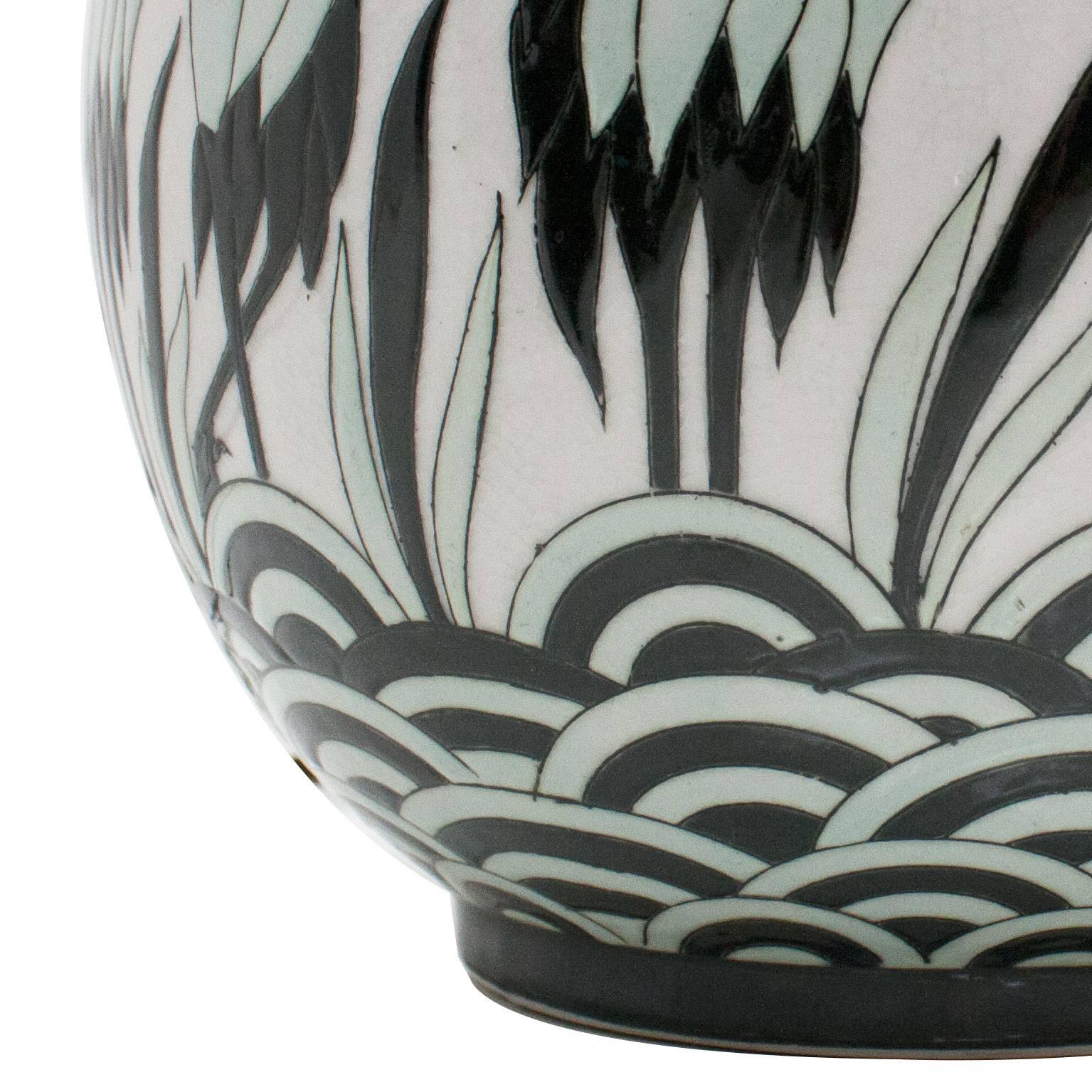 20th Century Art Deco Style Porcelain Belgian Vase