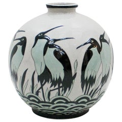 Art Deco Style Porcelain Belgian Vase