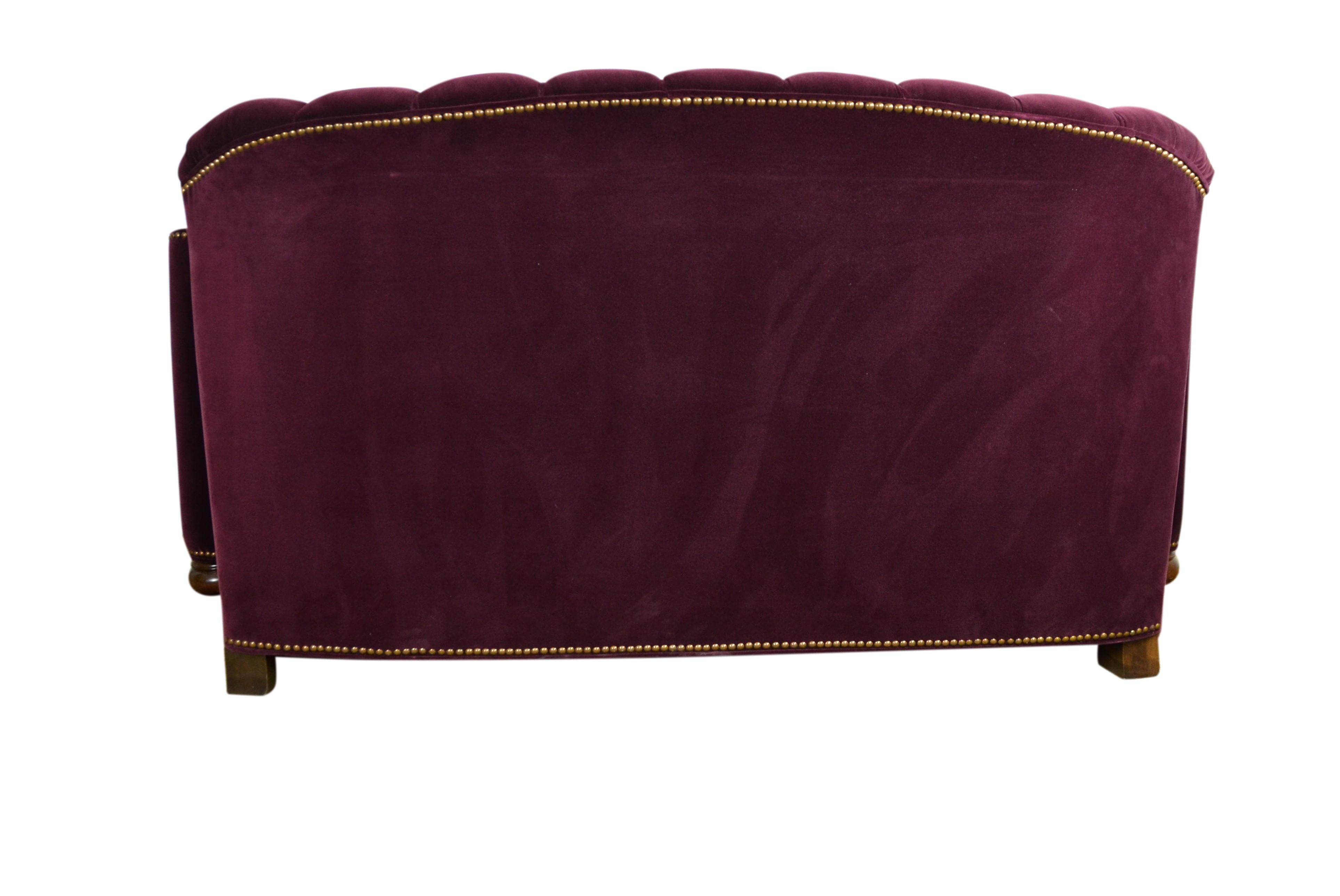 American Art Deco Style Purple Sofa