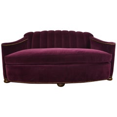 Vintage Art Deco Style Purple Sofa