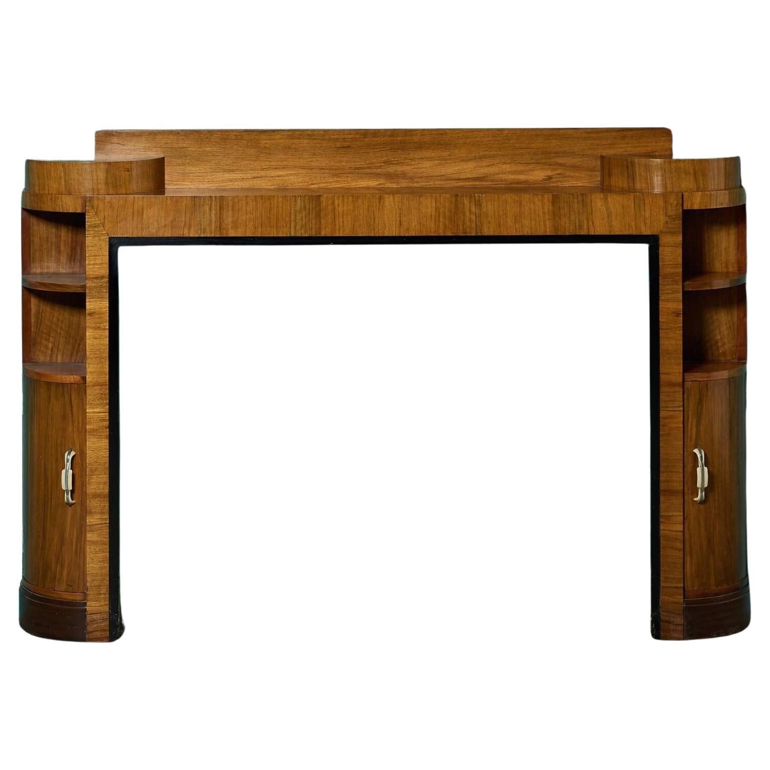 Art Deco Style Reclaimed Walnut Mantel