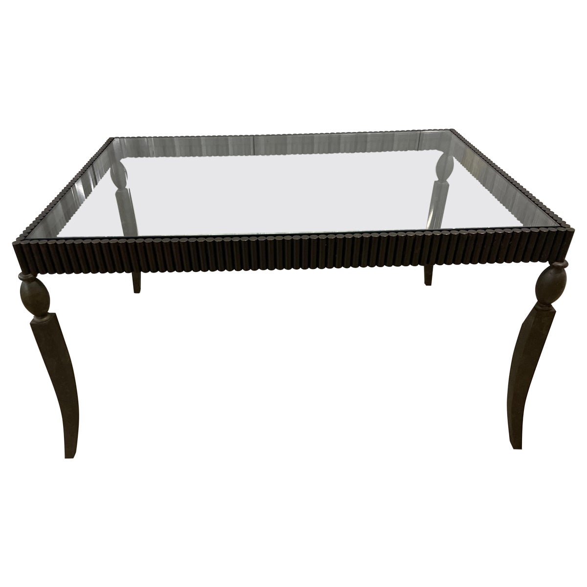 Art Deco Style Rectangular Bronze Cocktail Table by Baker