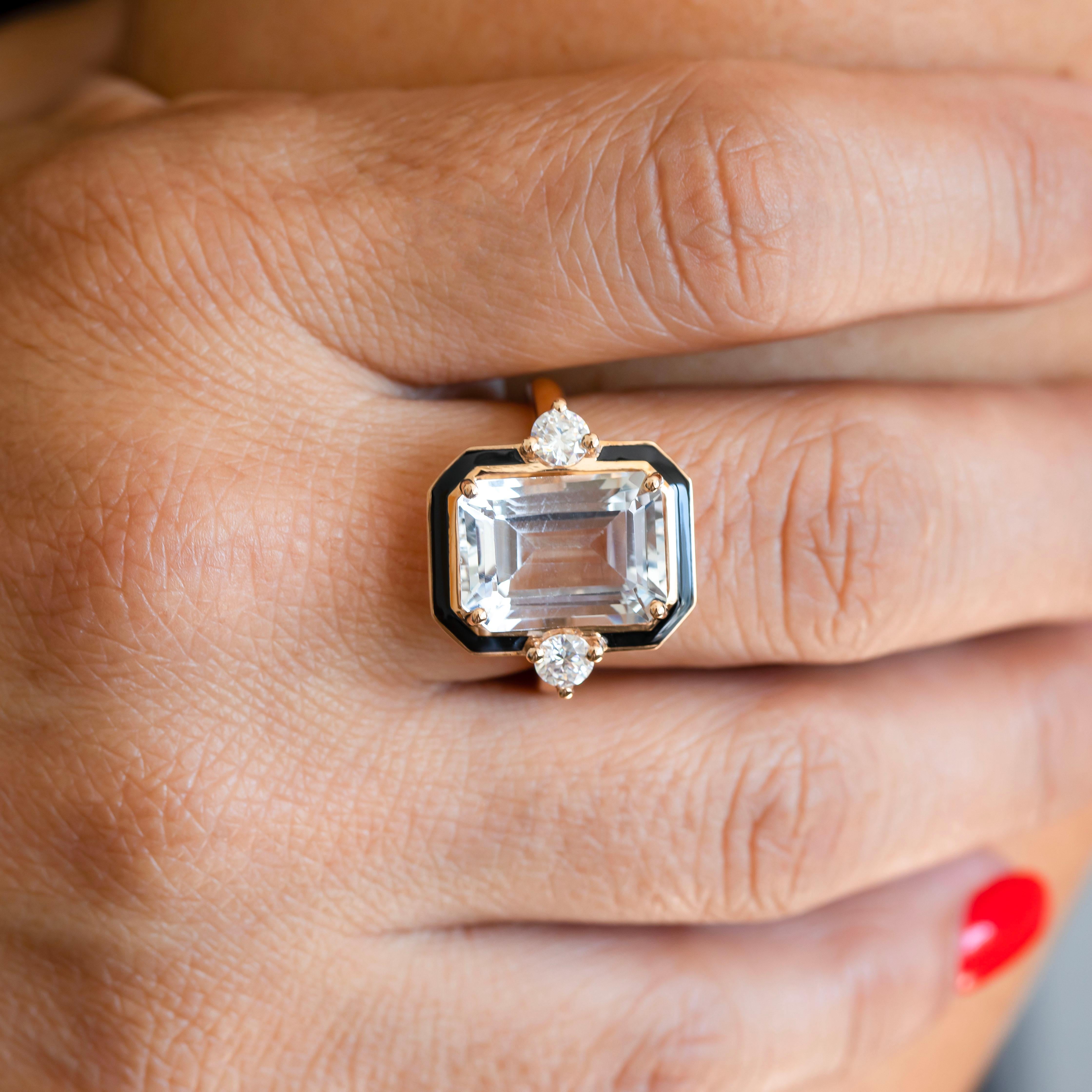 Art Deco Style Ring, Topaz and Moissanite Stone Ring, 925 Sterling Silver Ring

This ring was made with quality materials and excellent handwork. I guarantee the quality assurance of my handwork and materials. It is vital for me that you are totally