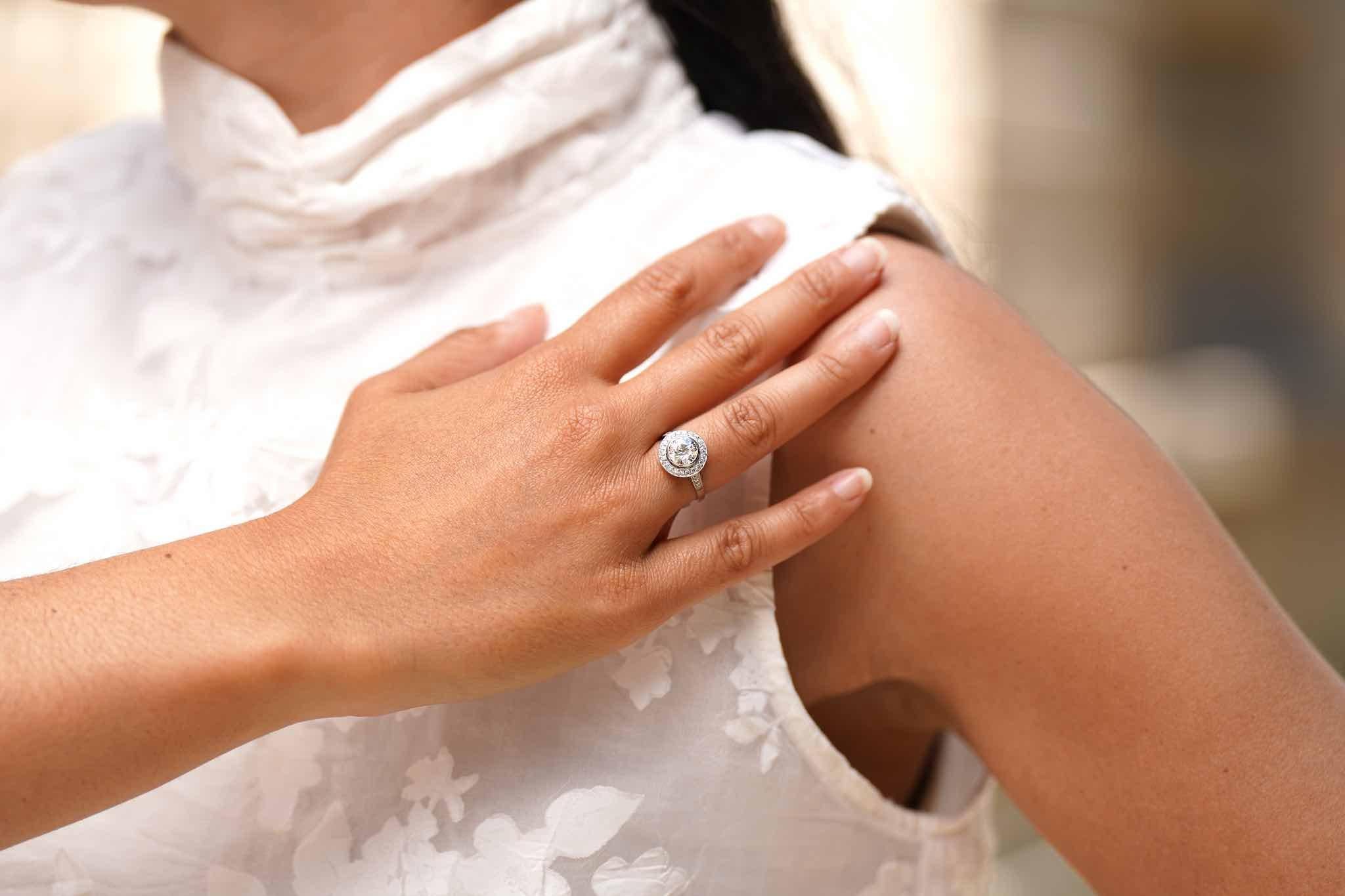 Ring im Art Déco-Stil mit Diamant im Antikschliff von 1,20 Karat I/Vs2  für Damen oder Herren im Angebot