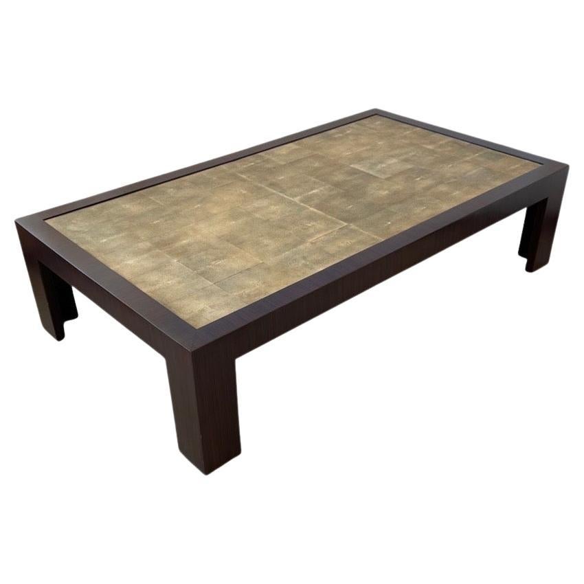 Art Deco Style Rosewood and Shagreen Coffee Table For Sale