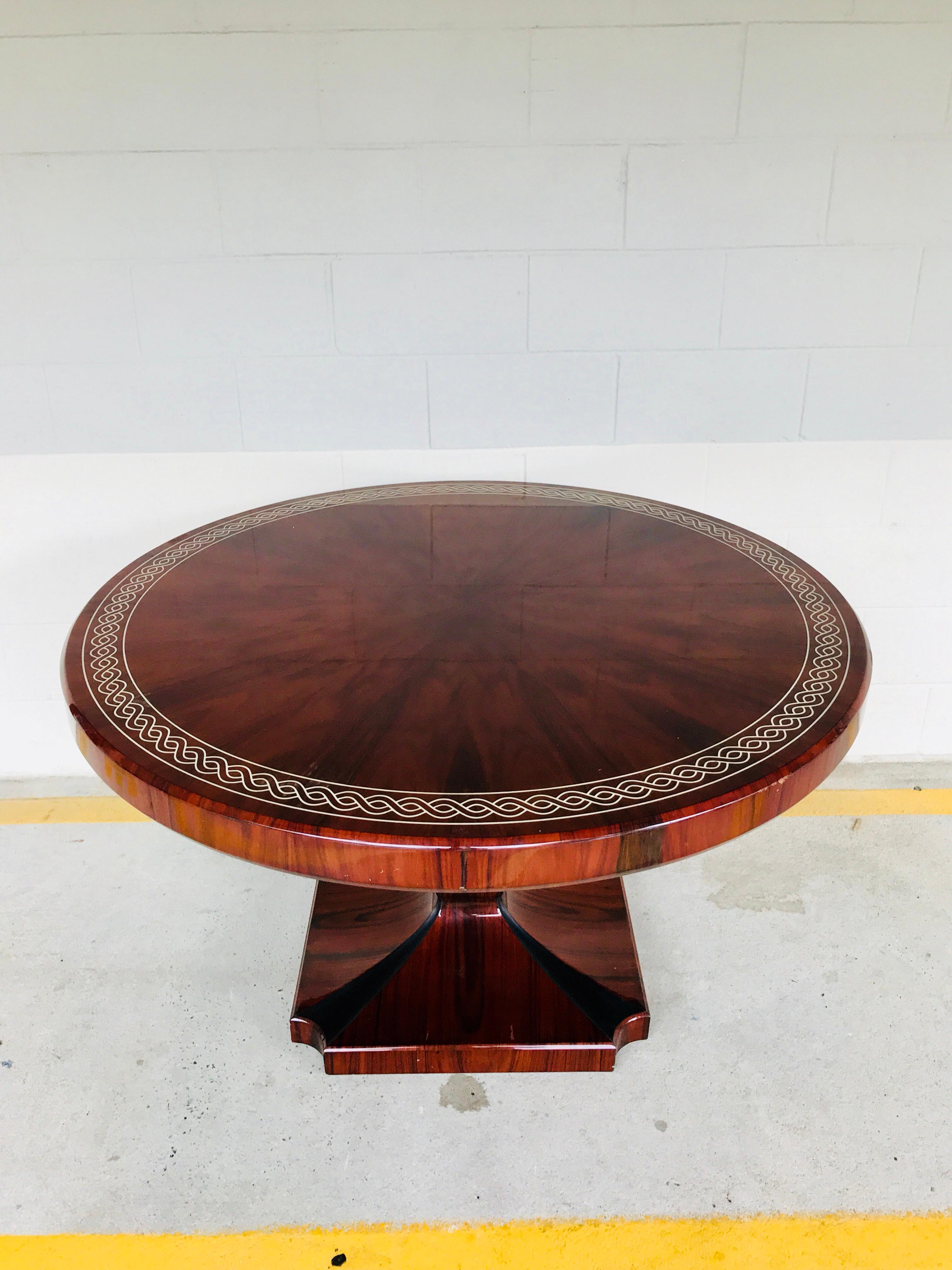 Art Deco Style Rosewood Centre Table with Lacquer Inlay In Good Condition In West Palm Beach, FL